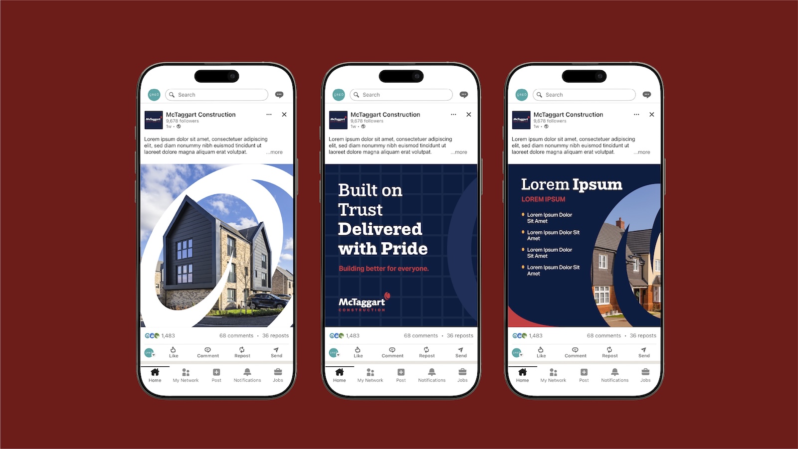 McTaggart Construction social media concepts